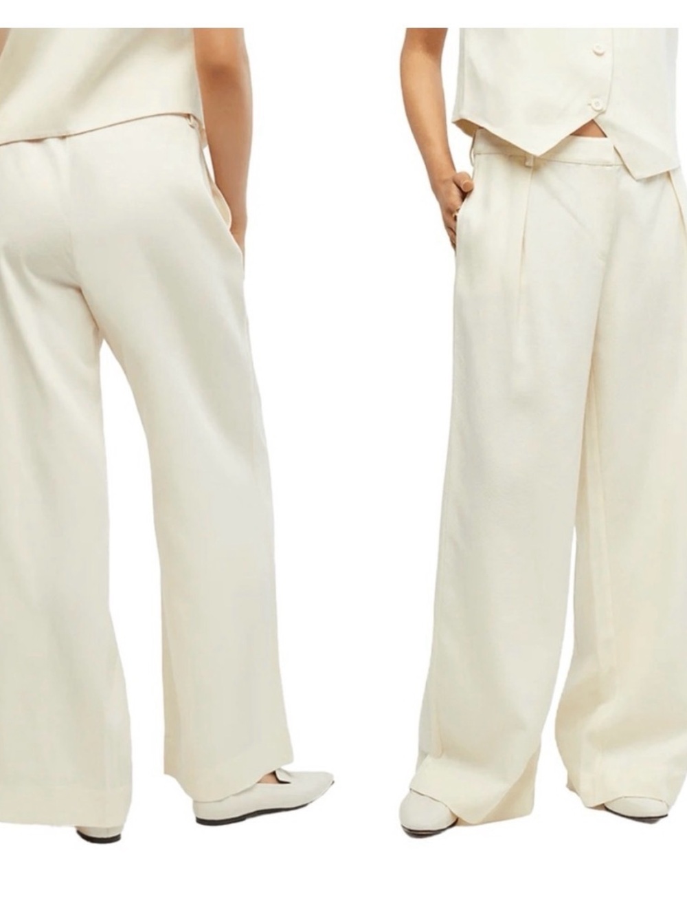 WhoWoreWhat BNWT Cream Wide Leg Trousers